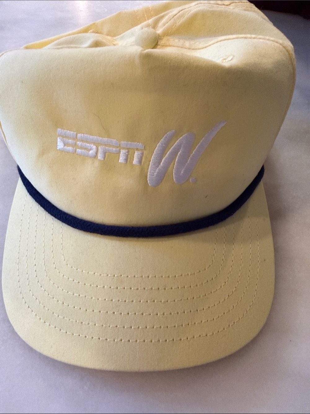 Espn W Yellow Rope-Trim Baseball Cap